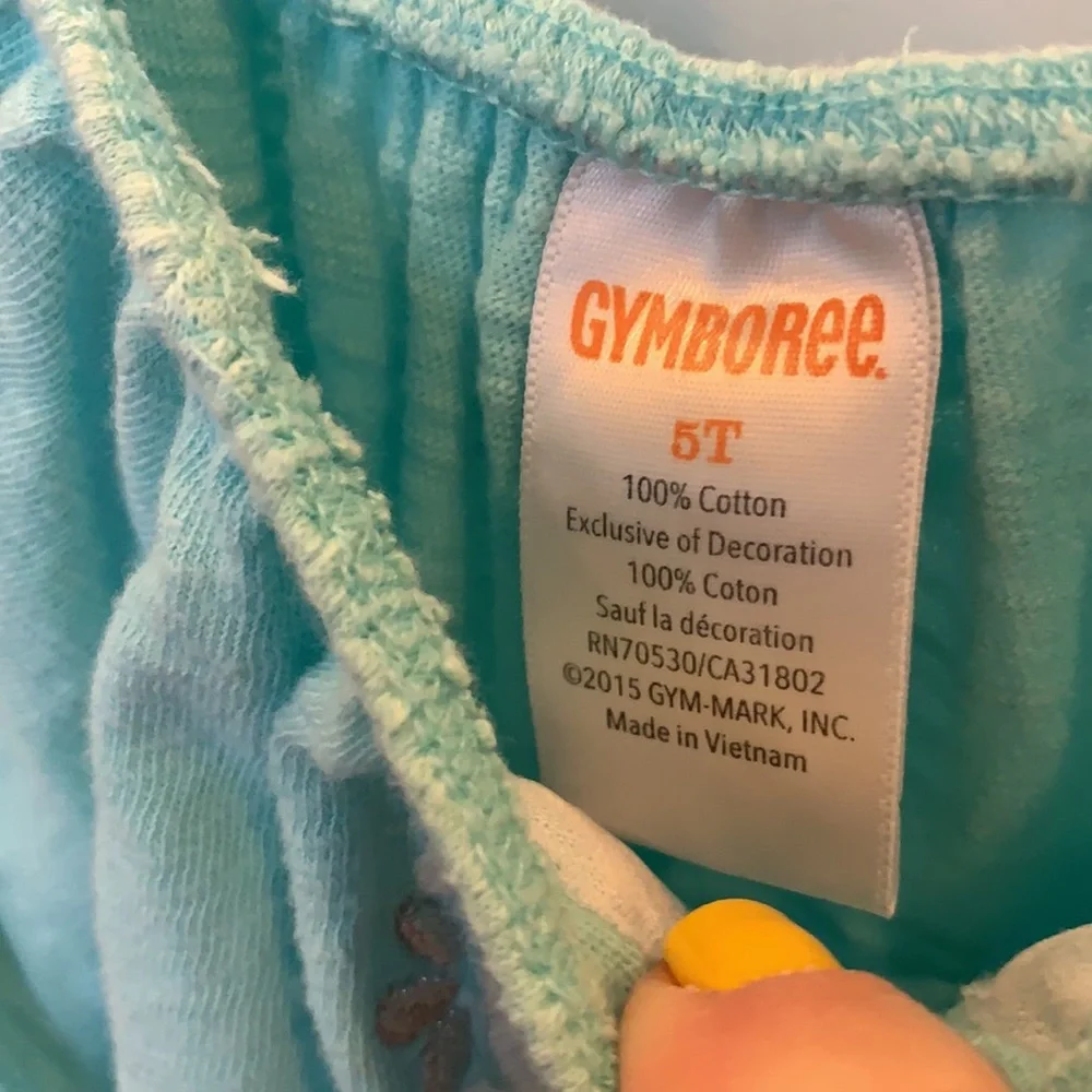 Gymboree aqua & silver romper 5T EUC